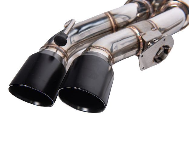 2016+ Cadillac CTS-V V3 Sedan | NPP Valved Axle Back Quad BLACK Tips Exhaust